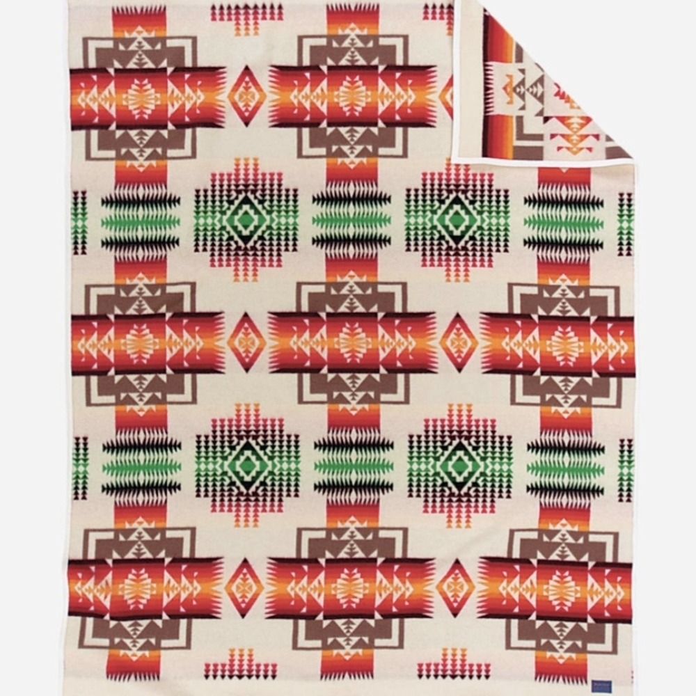 Pendleton Chief Joseph Blanket Ivory Twin 64x80 Wool/Cotton New with Tags